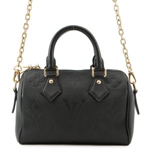 LOUIS VUITTON Speedy Bandouliere NoirM58953 Monogram Empreinte Leather Monogram Giant Size 20