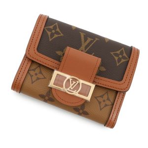 LOUIS VUITTON Portefeuille / Dauphine Compact NoirM68725 Monogram/Monogram Reverse Canvas