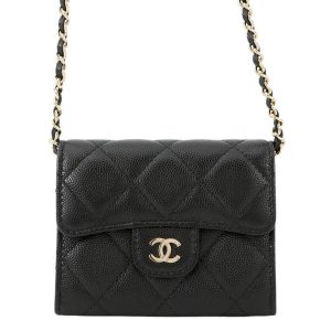 CHANEL Matelasse Chain wallet BlackAP0238 Caviar Leather