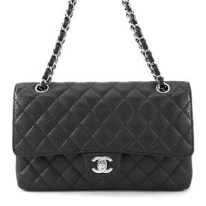 CHANEL Matelasse ChainShoulder Bag BlackA01112 Caviar Leather Size 25