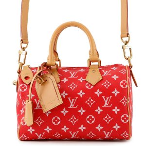 LOUIS VUITTON Speedy P9 Bandouliere RedM24425 Calf Leather Monogram Size 25