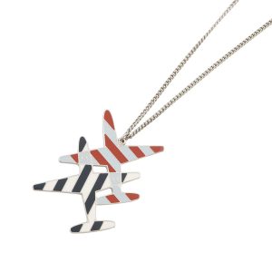 CHANEL Airline Necklace Red/Blue/White Metal