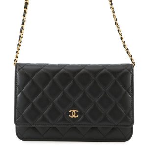 CHANEL Matelasse Chain wallet BlackAP0250 Lambskin