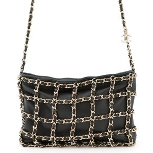 CHANEL Cruise Collection 2WAY Chain Shoulder Bag BlackAS1622 Lambskin