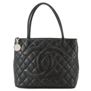 CHANEL Medallion Tote BlackA01804 Caviar Leather