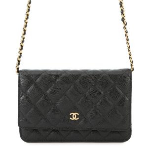 CHANEL Matelasse Chain wallet BlackAP0250 Caviar Leather