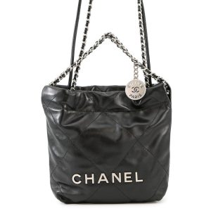 CHANEL CHANEL22 ChainShoulder Bag BlackAS3980 Shiny Calf Leather Size Mini
