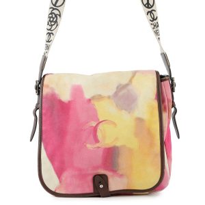 CHANEL CC Logo Embroidery Messenger Bag MulticolorA90809 Suede leather