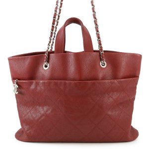 CHANEL Matelasse 2WAY ChainTote Bag RedA90485 Caviar Leather