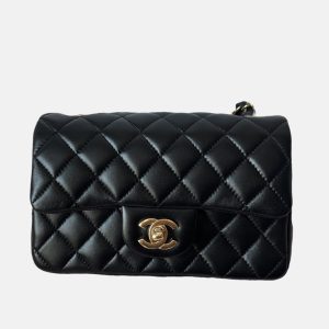 Chanel Classic Flap Rectangular Mini Black Lambskin Leather Gold Hardware, 2016-2017