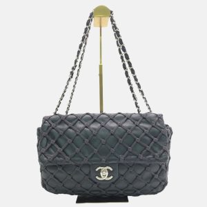 Chanel Lambskin Jumbo Canebiers Net Knots Flap Black, 2011