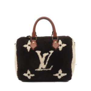 Louis Vuitton Speedy Bandouliere 25 Teddy Shearling Giant Monogram Crossbody Bag
