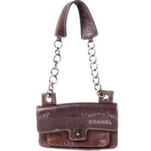 Chanel Classic Graffiti Embellished Leather Flap 8M Bag