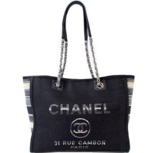 Chanel Deauville Canvas Tote Small 26M Bag