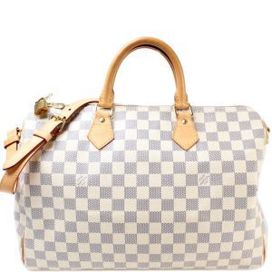 Louis Vuitton Speedy 35 With Bandouliere Damier Azur
