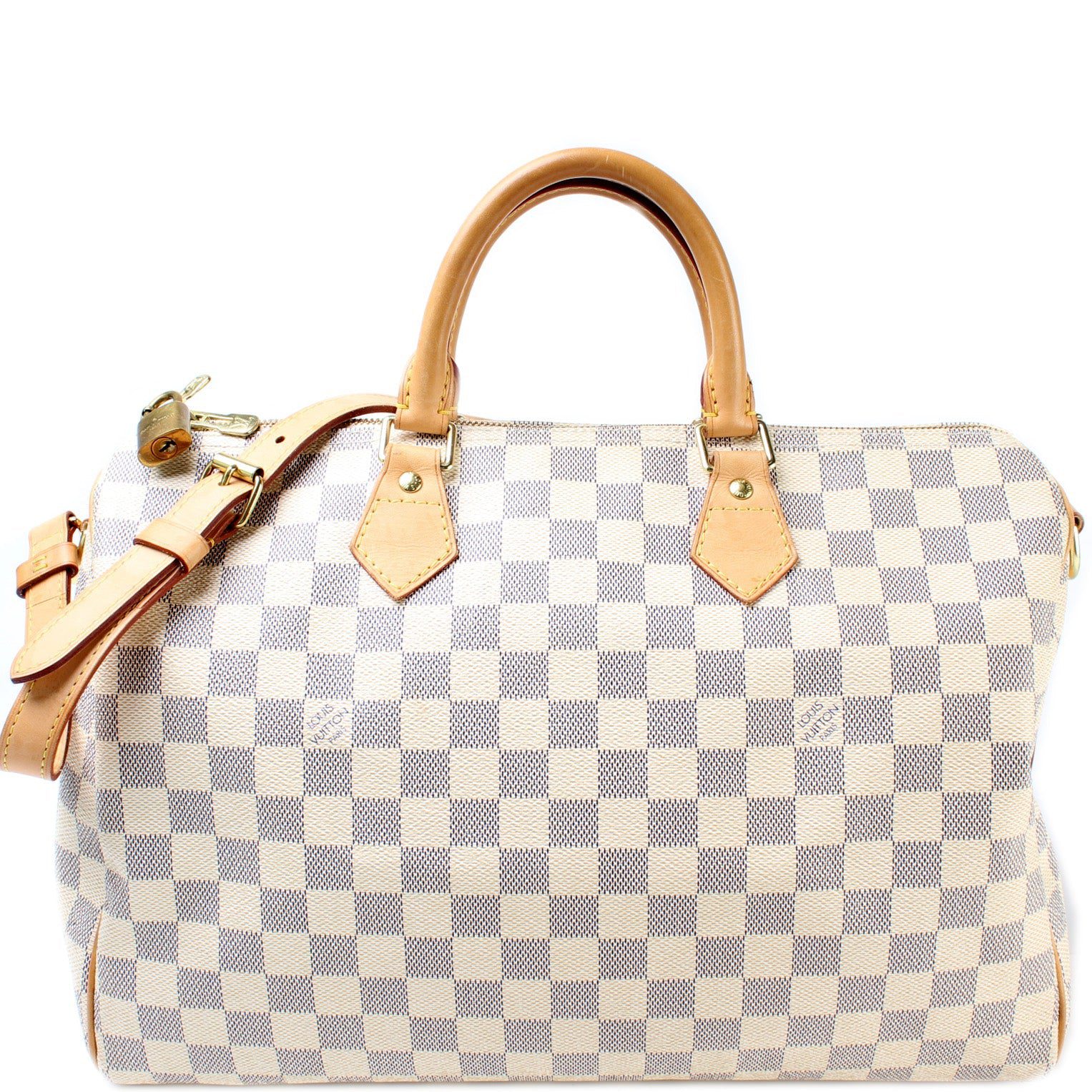 Louis Vuitton Speedy 35 With Bandouliere Damier Azur