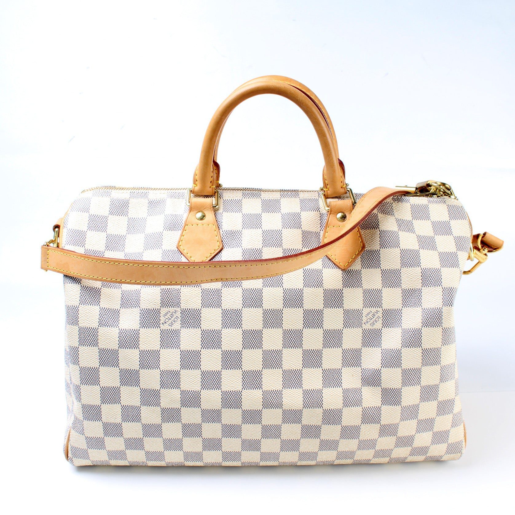 Louis Vuitton Speedy 35 With Bandouliere Damier Azur - Image 4