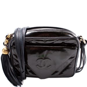 Chanel CC Tassel Camera Case Patent Vintage Bag