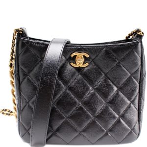 Chanel Quilted Lambskin Small Hobo 32M Bag