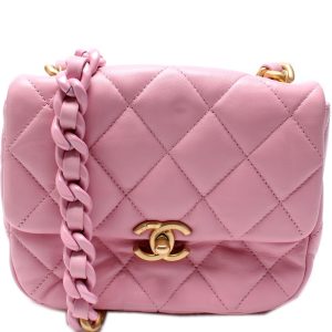 Chanel Lacquered Chain Flap Small 31+M Bag