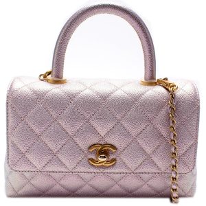 Chanel Coco Top Handle Mini Caviar Iridescent Bag