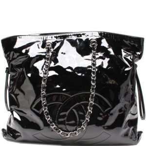 Chanel CC Bon Bon Patent Leather Tote Large Bag