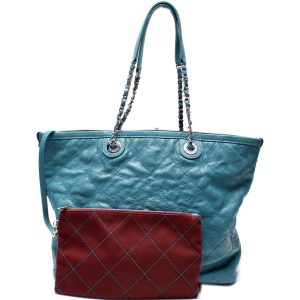 Chanel CC Shopping Tote With Pouch Quilted Caviar 20M Bag