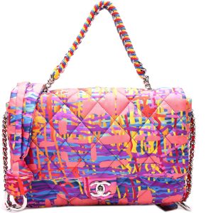 Chanel Foulard Quilted Printed Fabric Flap 25M Bag