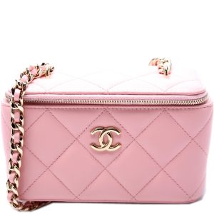 Chanel CC Vanity W/ Chain Quilted Lambskin Bag