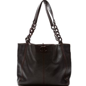 Chanel CC Wood Chain Tote Bag