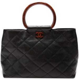 Chanel Coco Wooden Top Handle Caviar 6M Bag