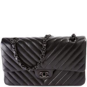 Chanel Classic Flap Medium Chevron Lambskin So Black 21M Bag