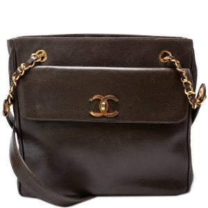 Chanel CC Double Pocket Shopping Tote Caviar Vintage Bag
