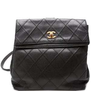 Chanel CC Square Quilted Vintage Backpack 6M Bag