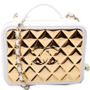 Chanel Golden Plate Vanity Case Lambskin Bag