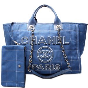Chanel Deauville Canvas Large Tote RFID Bag