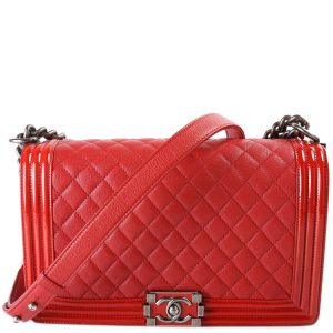 Chanel Boy Flap Medium New Goatskin/Patent 21-24M Bag