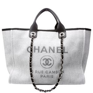 Chanel Deauville Canvas Tote Large Bag