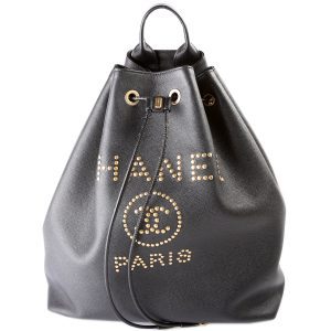 Chanel Deauville Studded Backpack Caviar 28M Bag