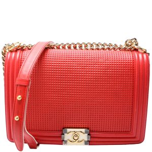 Chanel Boy Flap Medium New Cube Embossed Lambskin 15-20M Bag