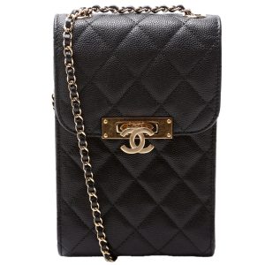 Chanel Golden Class Phone Holder Caviar 22M Bag