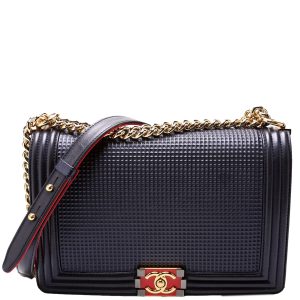 Chanel Boy Flap Medium New Cube Embossed Lambskin 18M Bag