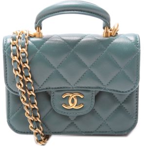 Chanel CC Top Handle Flap Coin Purse W/Chain Lambskin 31 Bag