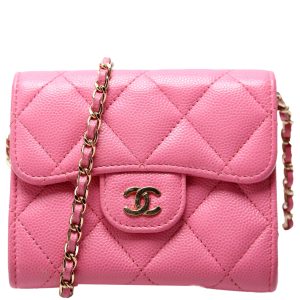 Chanel CC Flap Card Holder On Chain Caviar 31M Bag