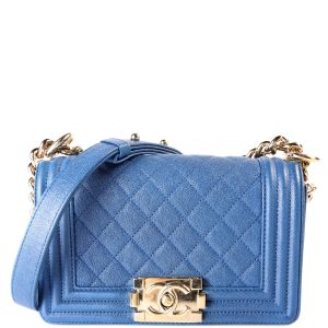 Chanel Boy Flap Small Caviar 27M Blue Bag