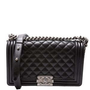 Chanel Boy Flap Medium Old Caviar RFID Black Bag