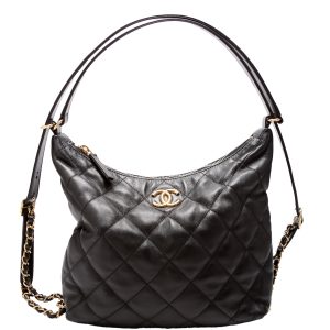 Chanel CC Quilted Maxi Hobo Lambskin RFID Bag
