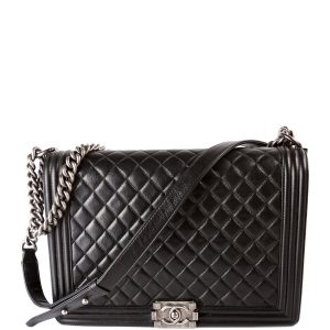 Chanel Boy Flap Large Lambskin 19M Black Bag