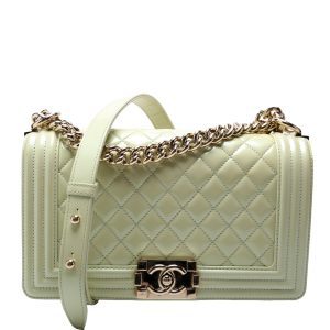 Chanel Boy Flap Medium Green 22M Bag