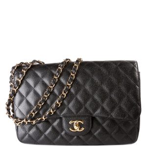 Chanel Classic Flap Jumbo Caviar 10-13M Black Bag